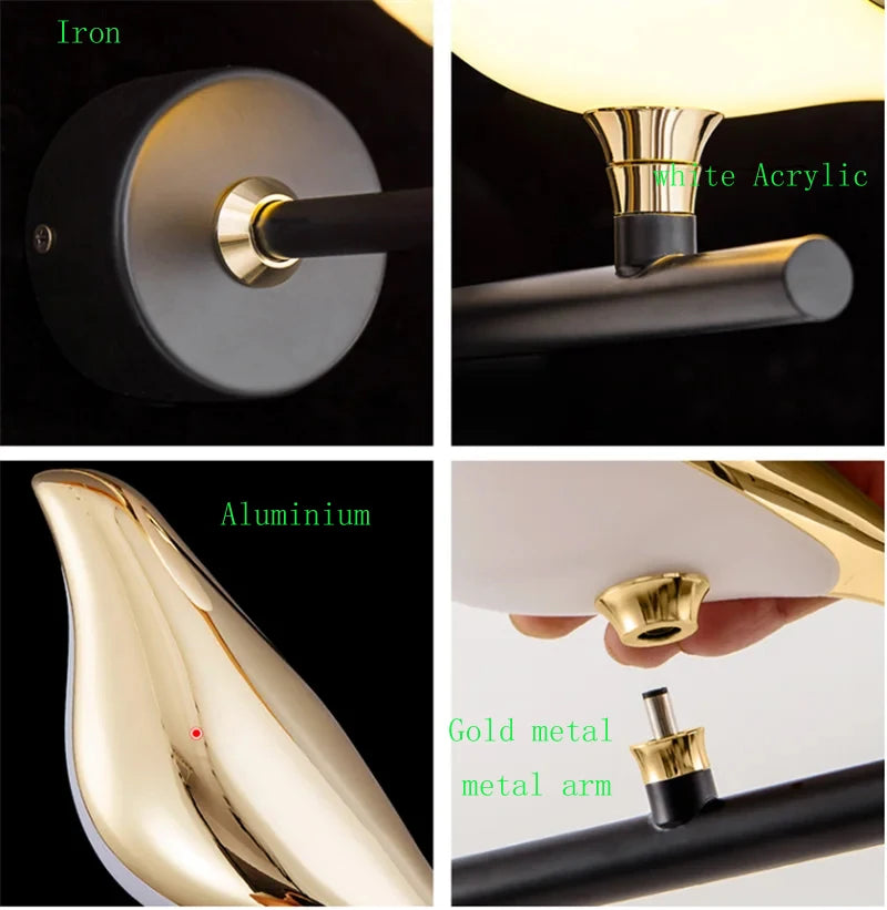 Golden Bird Art Deco LED Wall Sconce