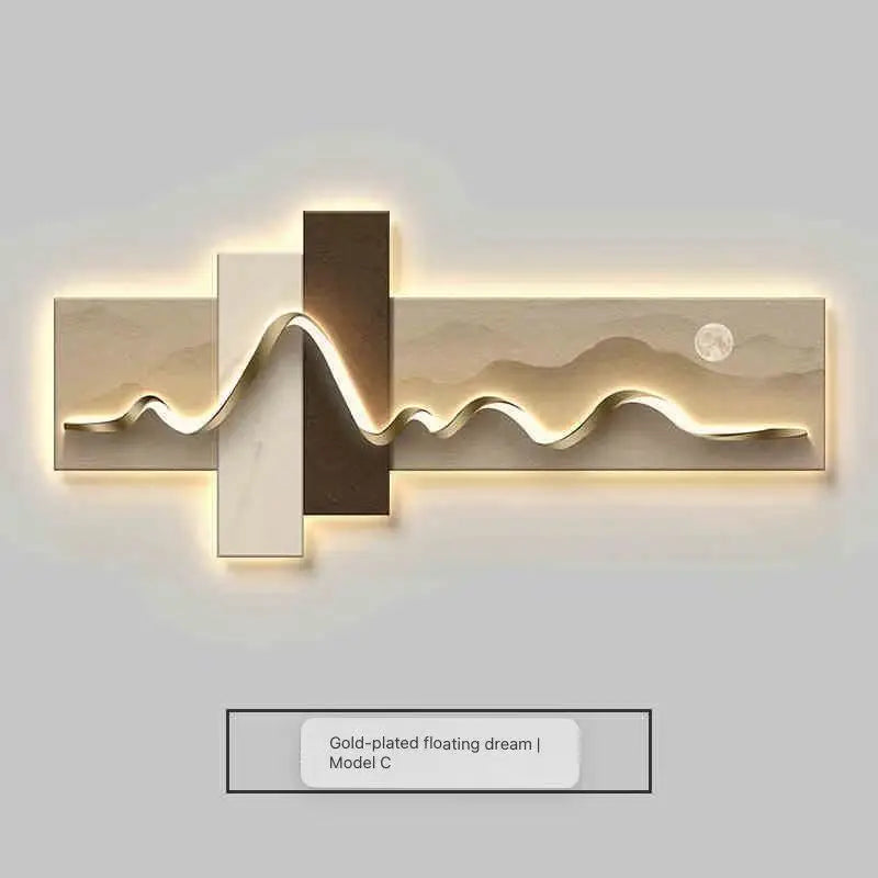 Modern Minimalist Wooden LED Ambient Living Room Wall Lamp