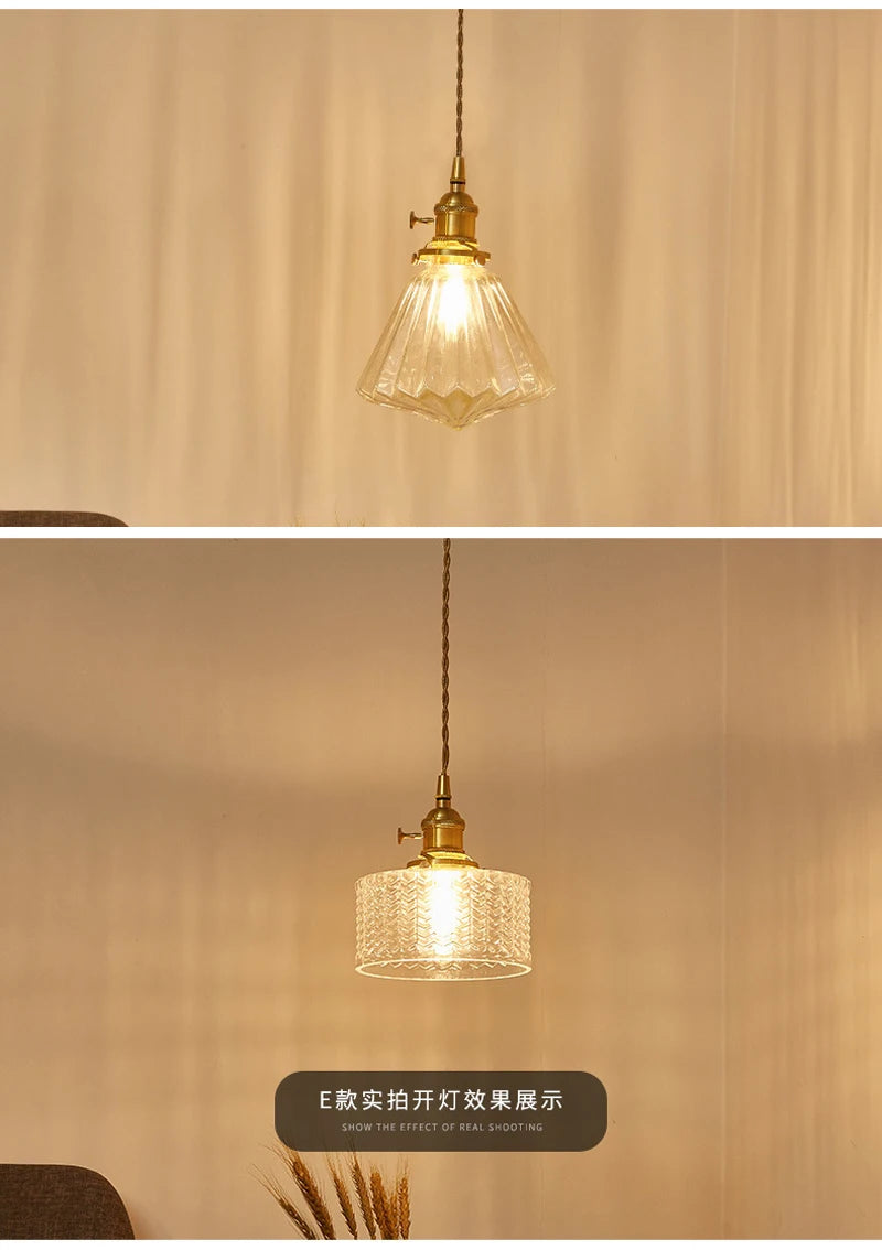 Modern White Glass Bedroom Pendant Lamp