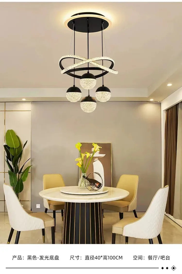 Nordic Iron Acrylic Art Deco LED Chandelier