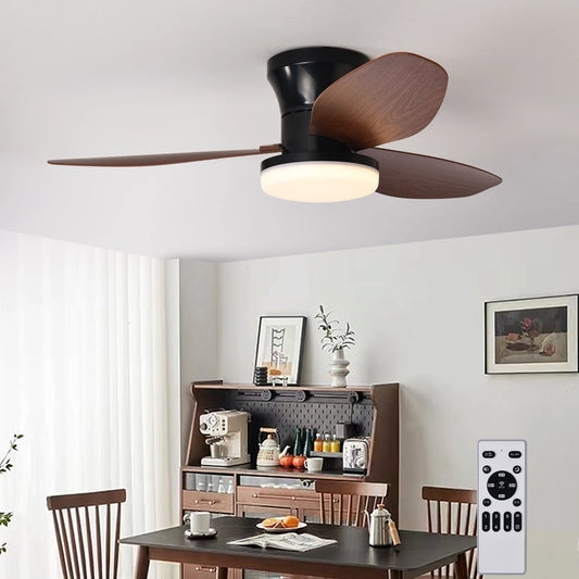 Ceiling Fan With Light — Modern Quiet LED Remote Control Fan