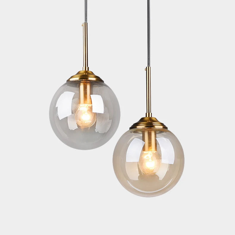 Nordic Polished Steel Glass Pendant Chandelier