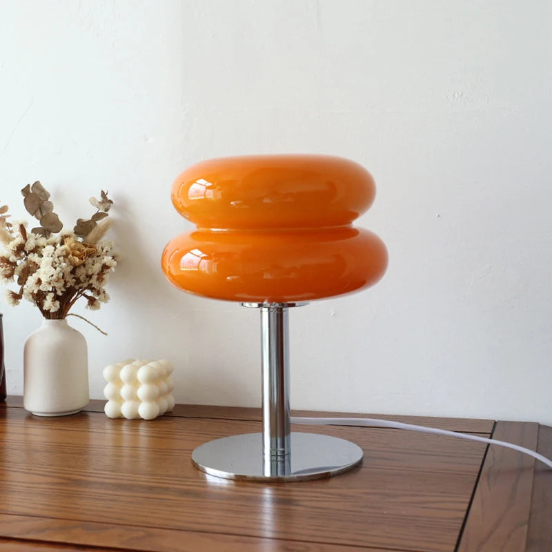 Macaron Glass Table Lamp - Trichromatic Dimming LED Bulb | Modern Style Lighting