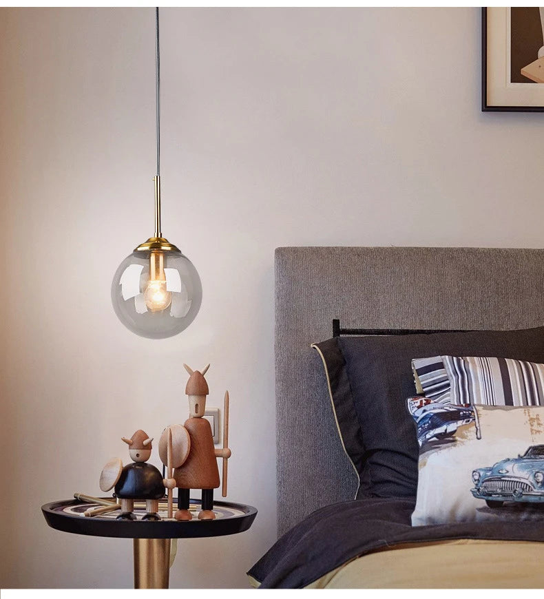 Nordic Polished Steel Glass Pendant Chandelier