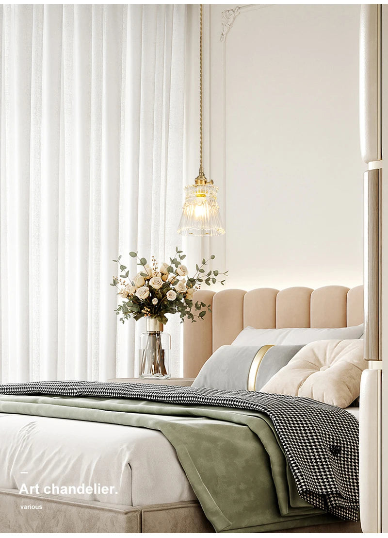 Modern White Glass Bedroom Pendant Lamp