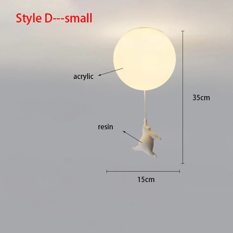 Cartoon Bear Acrylic Bedroom Ceiling Lamp