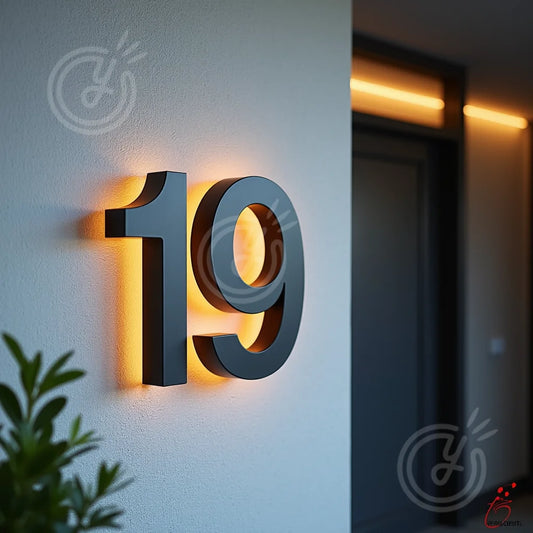 3D LED House Number - Custom Outdoor Metal Letters | Waterproof Backlit Storefront Sign