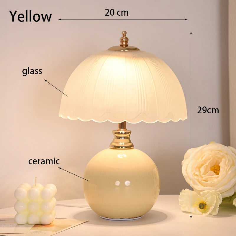 Ceramic Glass USB Dimmable Desk Lamp