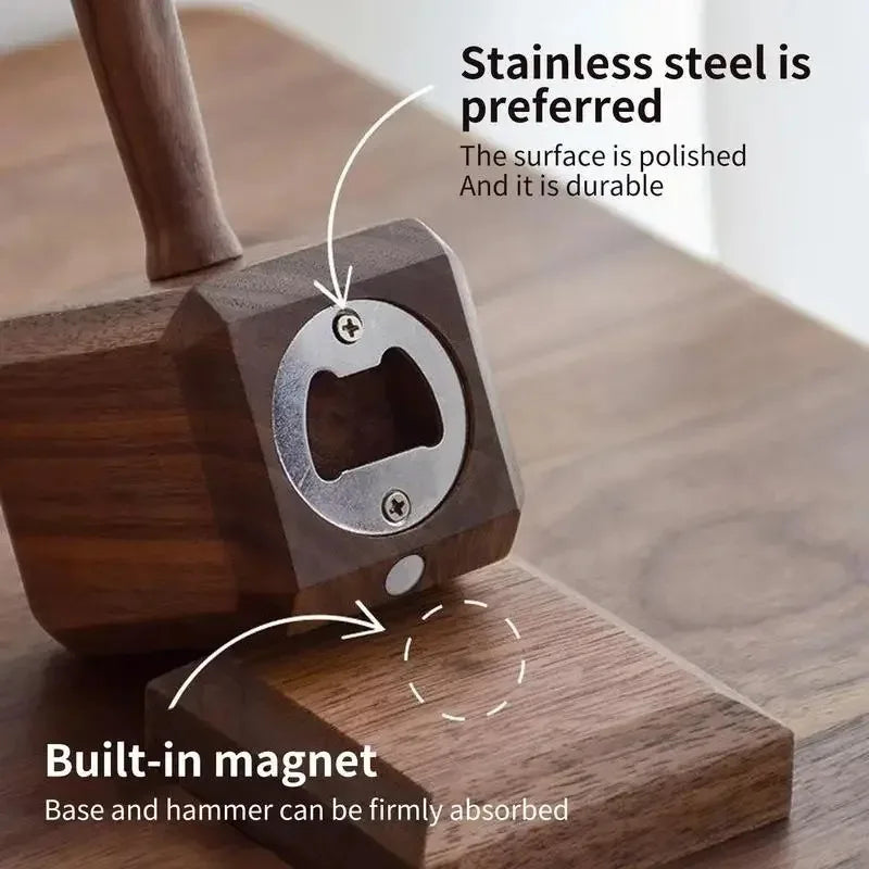 Thor's Hammer Magnetic Suspension Stainless Steel Bottle Opener
