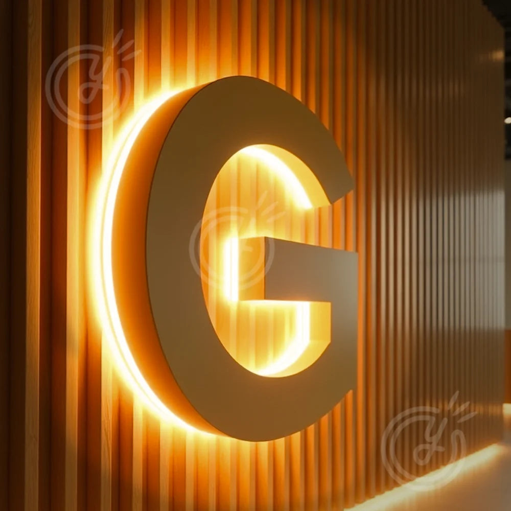 3D Backlit LED Custom Outdoor Metal House Number Sign