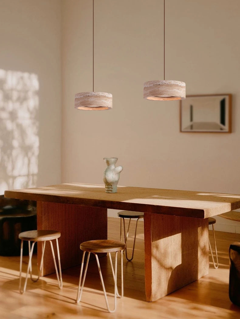 Travertine Natural Stone LED Pendant Light