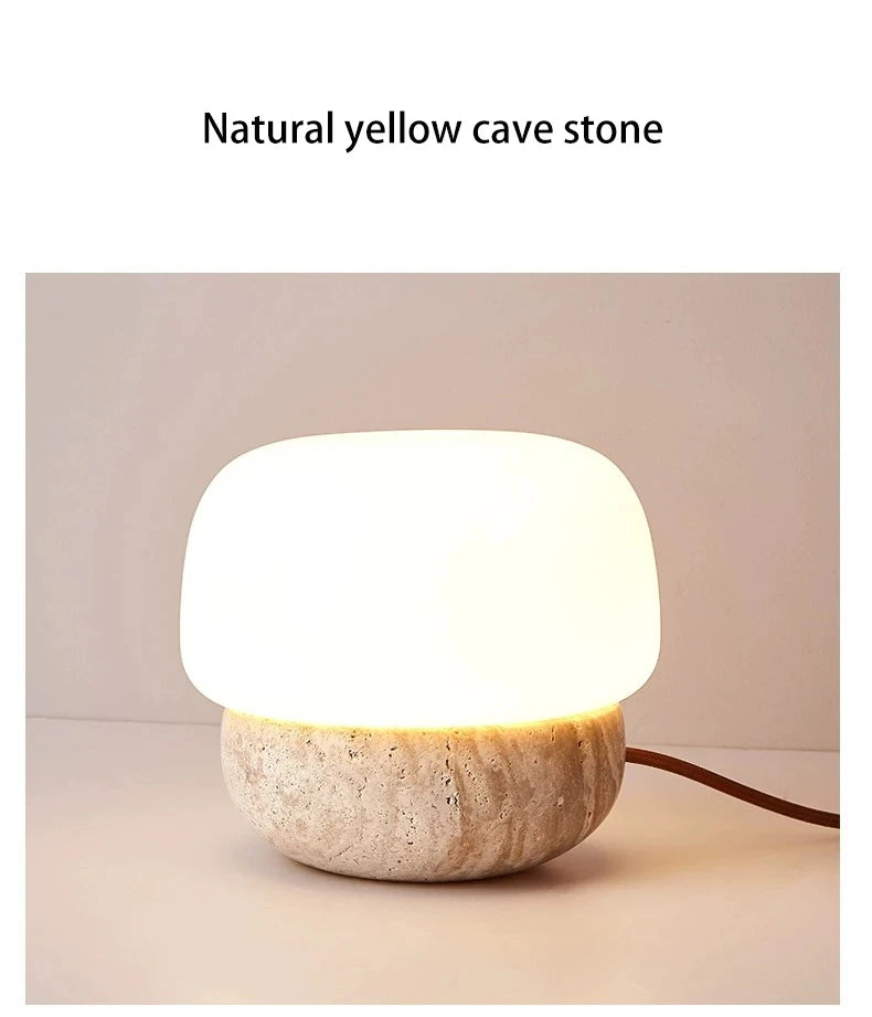 Travertine Mushroom Shaped LED Floor Lamp