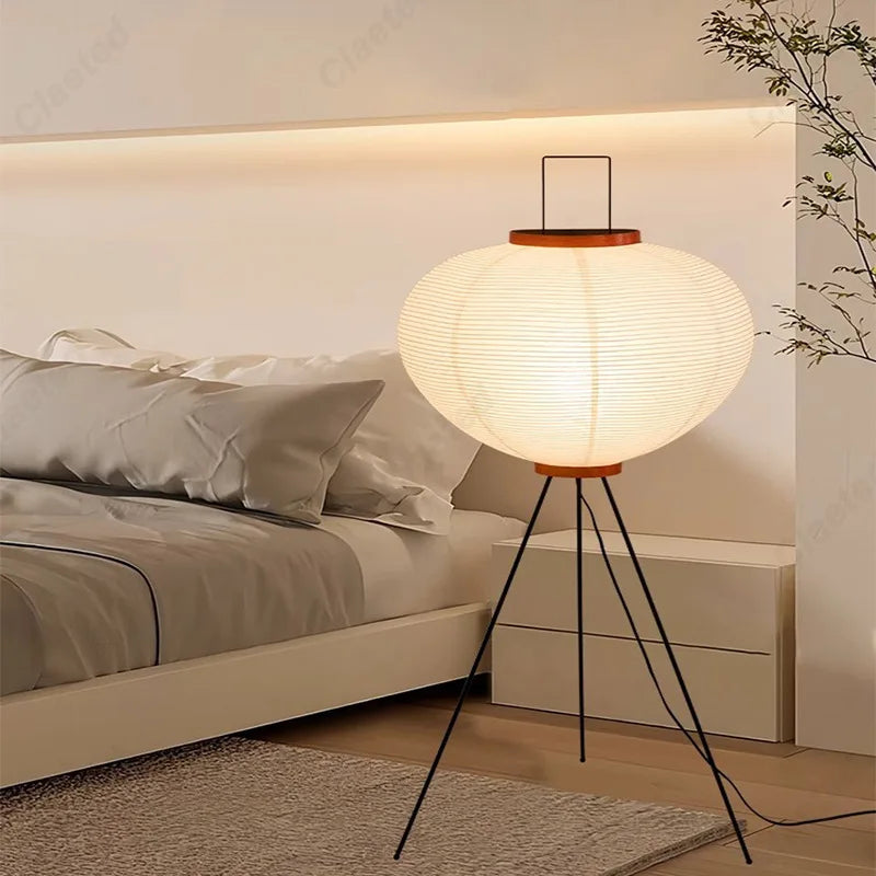 Rice Paper Floor Lamp — Minimalist LED Lamp for Living Room & Bedroom Study