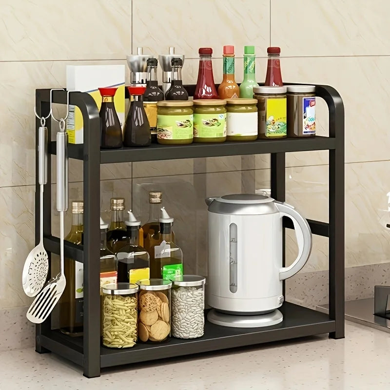2 Tier Rustproof Metal Countertop Kitchen Shelf