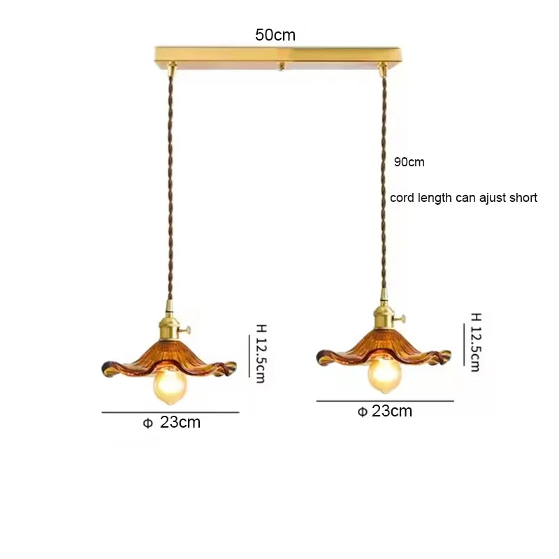 Copper Colorful Glass Ceiling Pendant Lamp