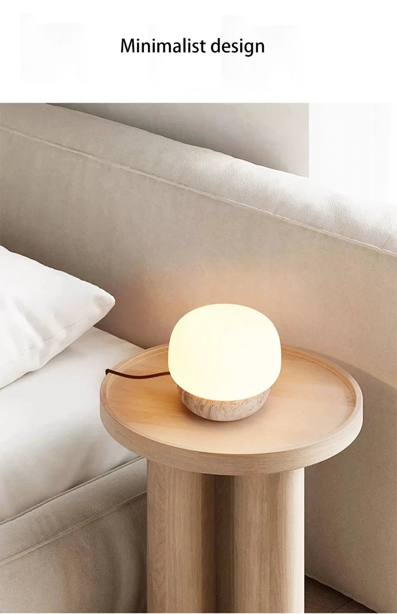 Travertine Mushroom Shaped LED Floor Lamp
