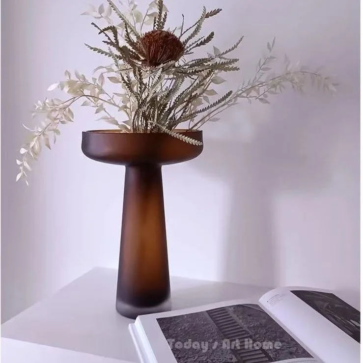 Nordic Frosted Glass Luxury Flower Display Vessel
