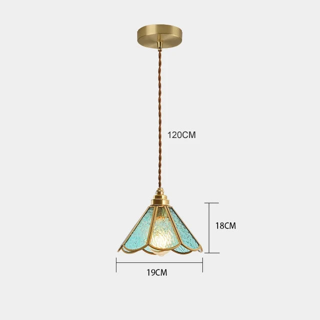 Retro Copper Tiffany Stained Glass Wall Lamp