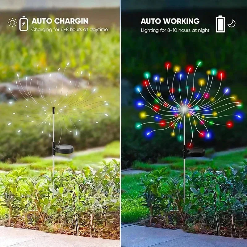 Solar Firework Luminaires — Energy Saving Garden Solar Luminaires with Colorful LEDs