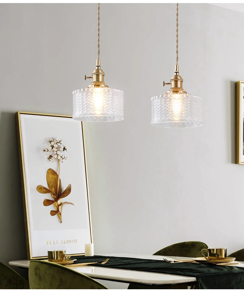 Modern White Glass Bedroom Pendant Lamp