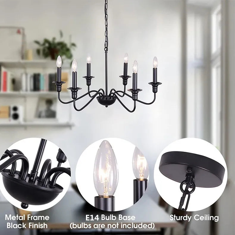 Retro Black Gold Loft Chandelier