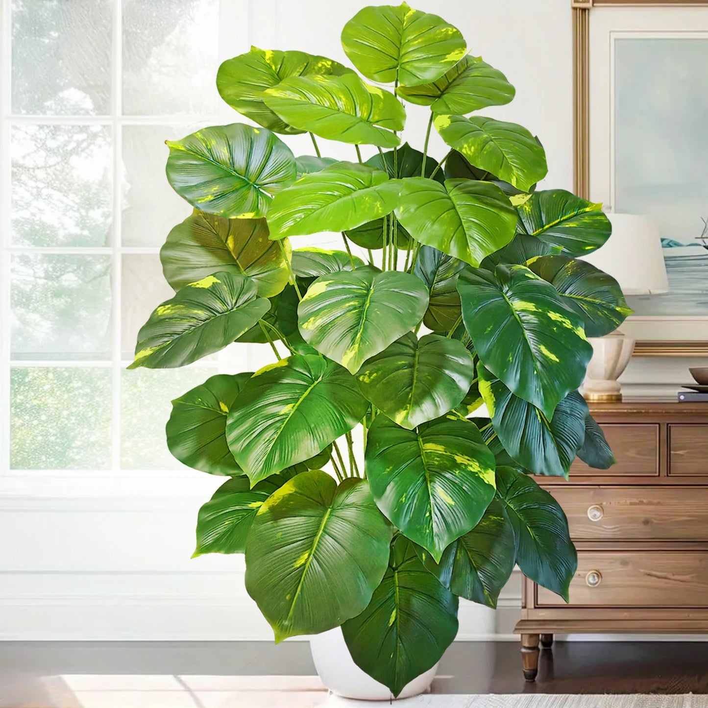 Silk Artificial Monstera Pothos Leaf Indoor Plant