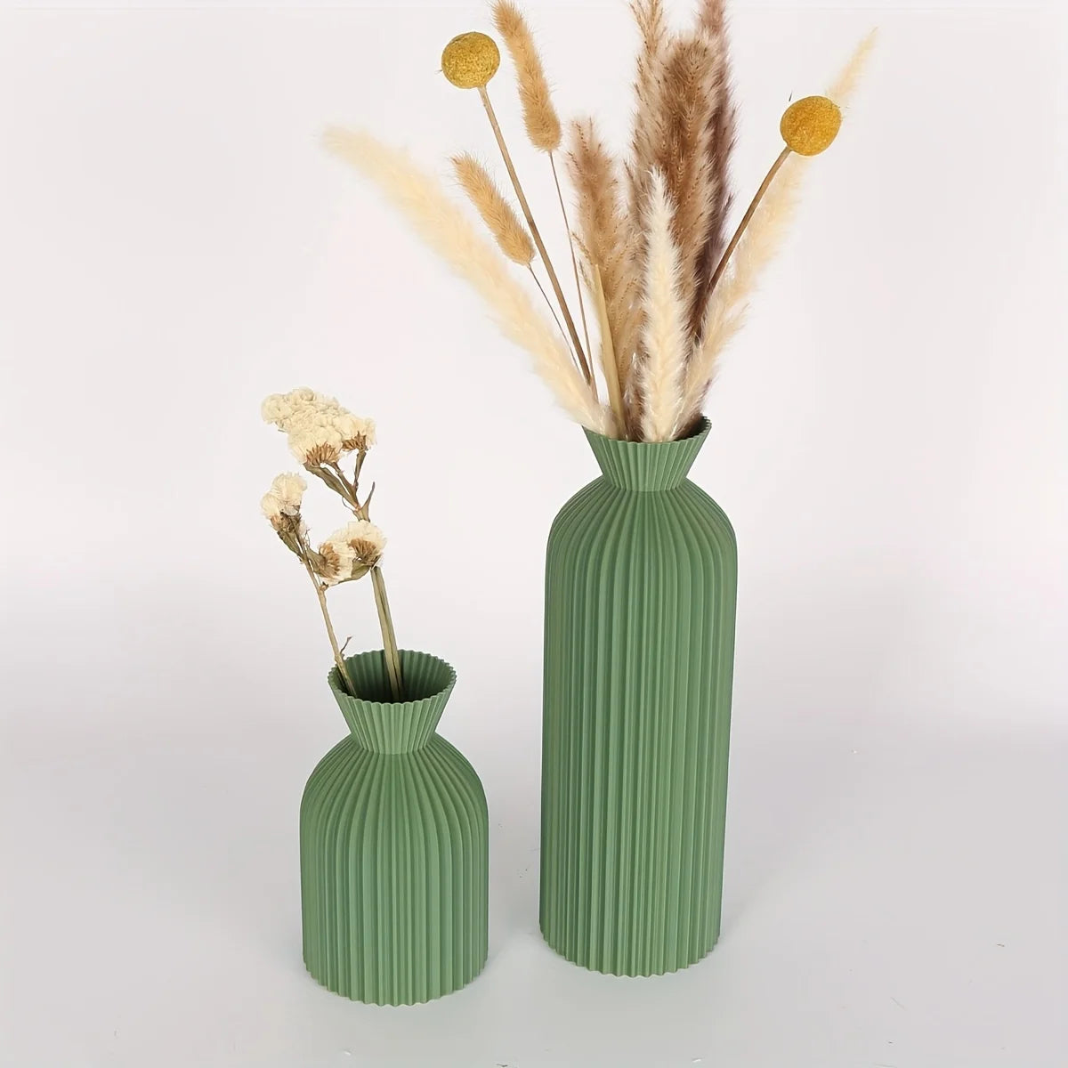 Bohemian Plastic Flower Vessels Set of Two
