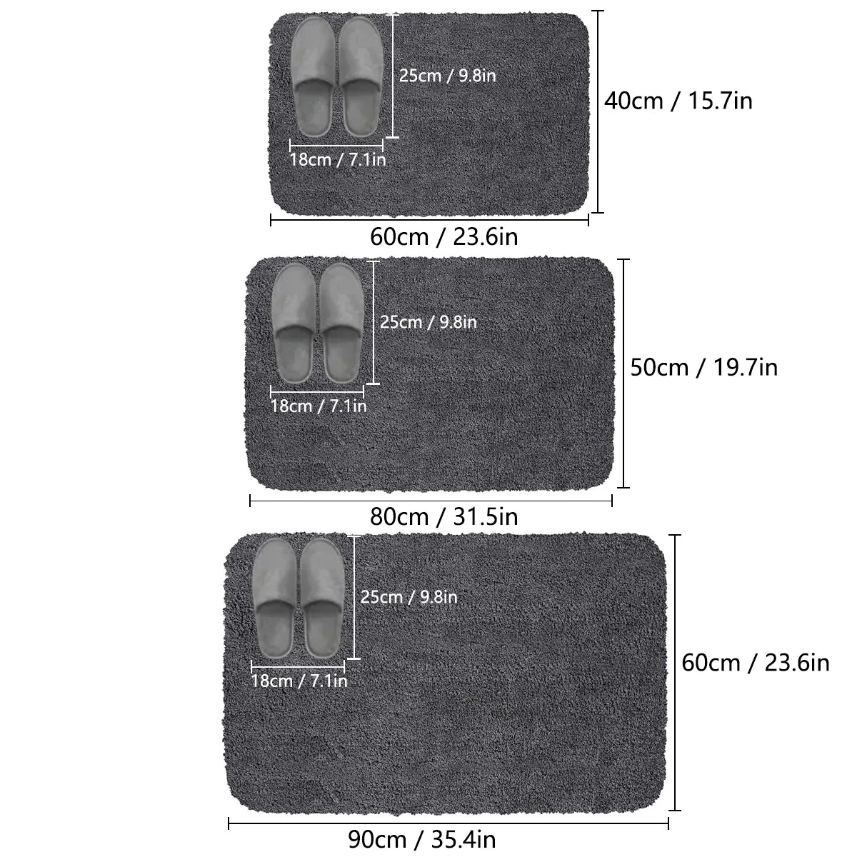Furry Long Hair Non-Slip Absorbent Bathroom Floor Mat