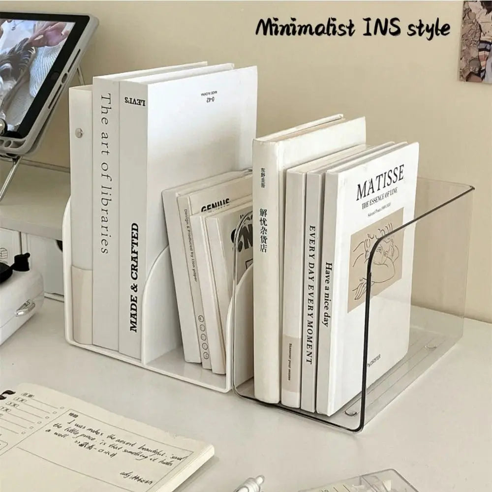Transparent Acrylic U-Shaped Book Stand Desk Organizer