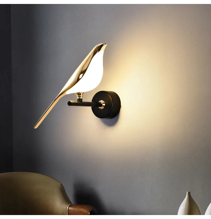 Golden Bird Art Deco LED Wall Sconce