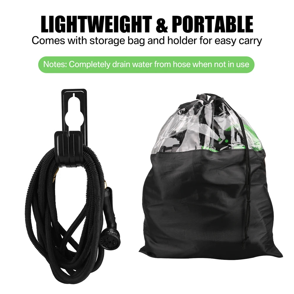 Flexible Expandable Garden Hose with 8-Mode Nozzle