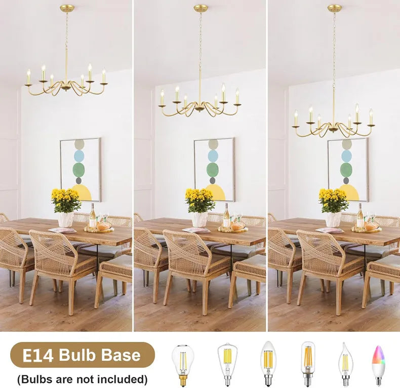 Retro Black Gold Loft Chandelier