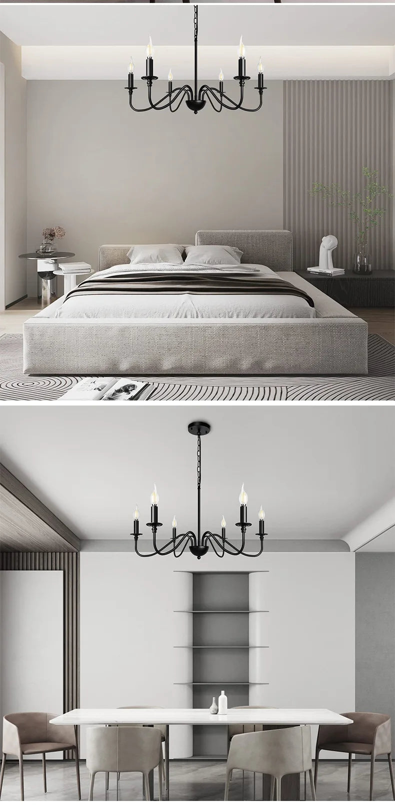 Retro Black Gold Loft Chandelier