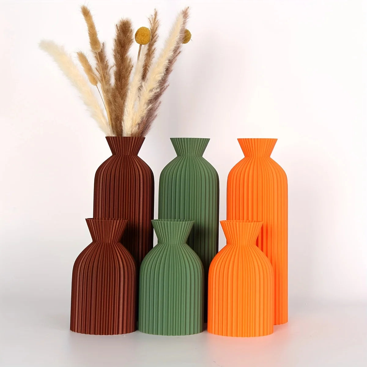 Bohemian Plastic Flower Vessels Set of Two