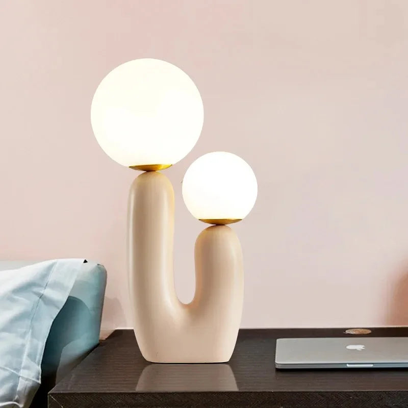 Nordic Glass Table Lamp - Modern Resin Lamp Base | G9 LED Bulb Lighting