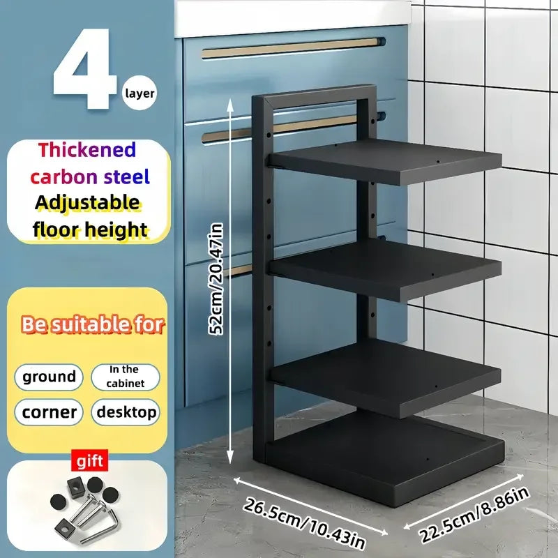 Multi-Layer Adjustable Stainless Steel Pot Rack