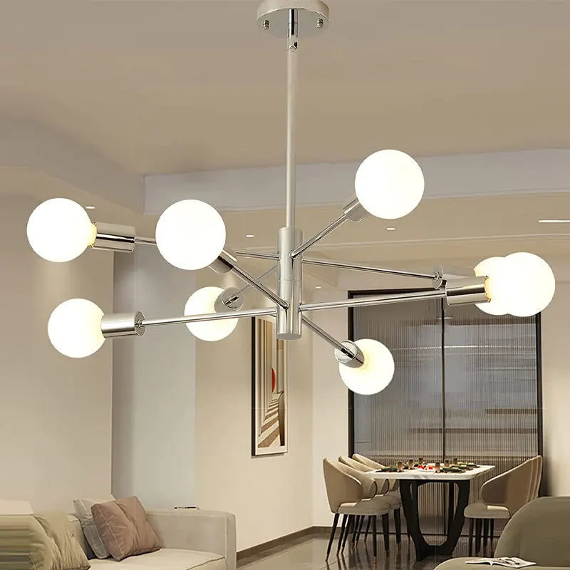 Black Gold Iron Multi Arm Ceiling Chandelier