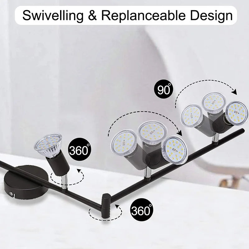 Adjustable GU10 Multi Head Ceiling Spotlight