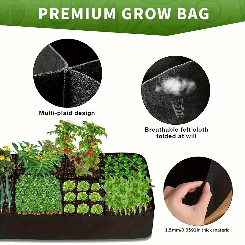 Breathable 8 Grid Raised Garden Bed Grow Bags