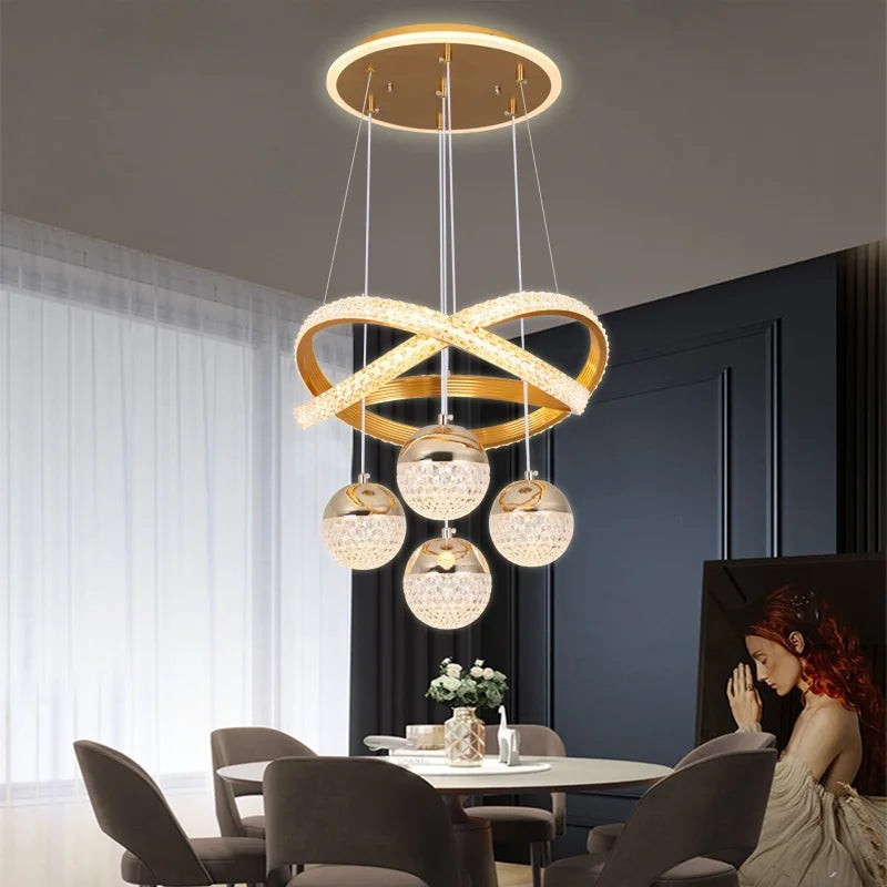 Modern LED Chandelier — Nordic Dining Room Lighting | Iron Acrylic Art Deco Fixture