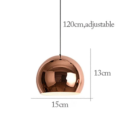 Nordic Rose Gold Metal Dining Pendant Lamp
