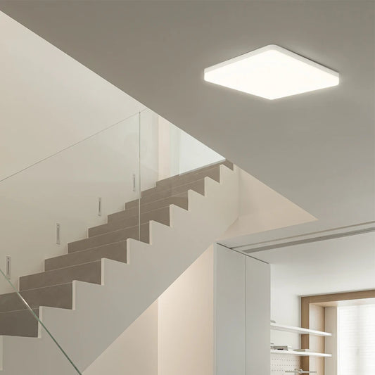 LED Ceiling Lamp - Modern Square Ceiling Light with 360° Illumination, Warm White & Neutral White