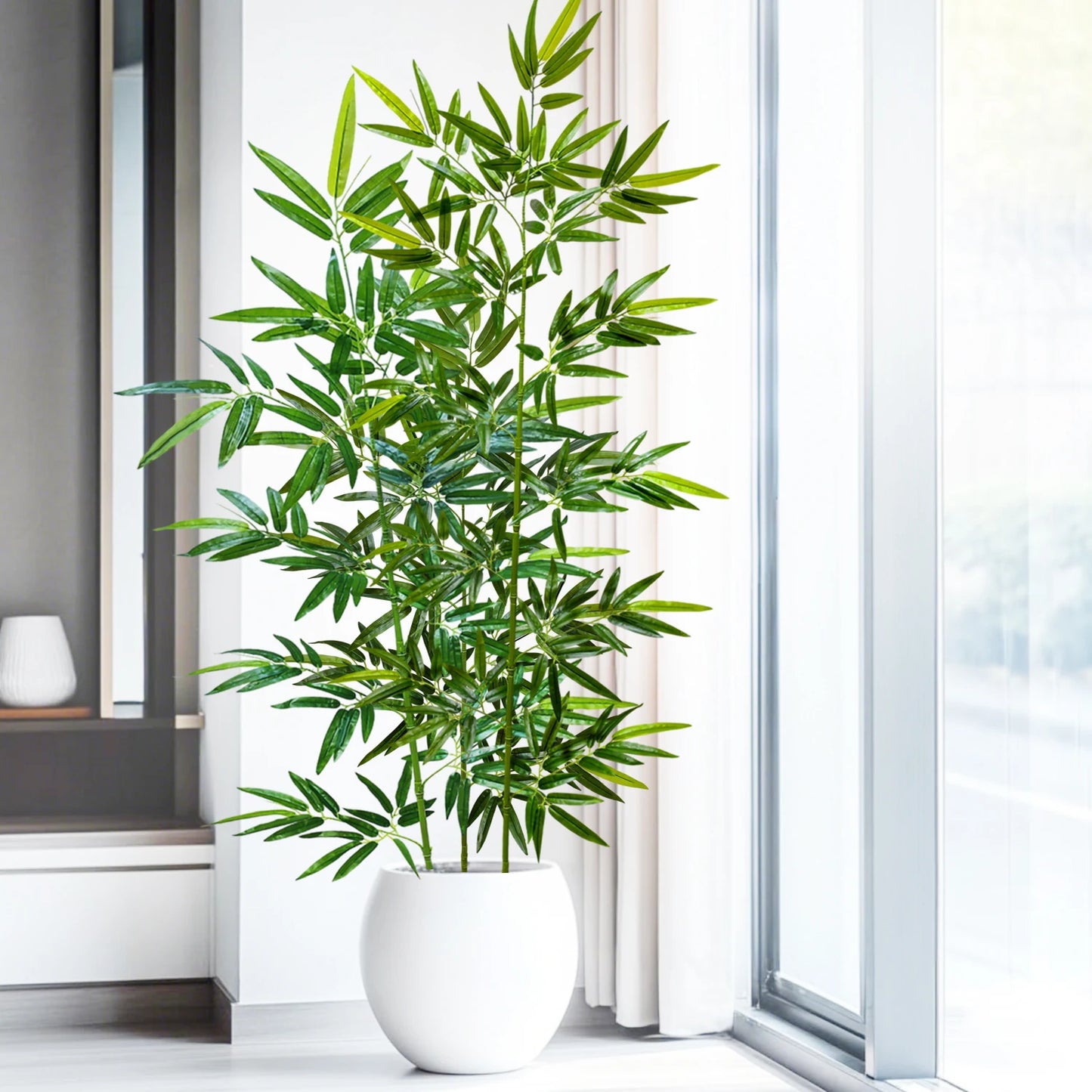 Green Silk Artificial Bamboo Branch Plant