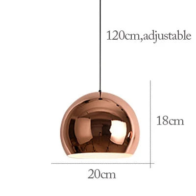 Nordic Rose Gold Metal Dining Pendant Lamp
