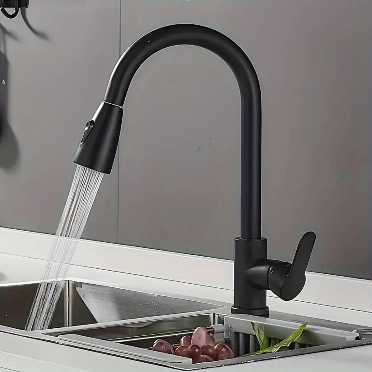 Pull-Down Kitchen Faucet - Stainless Steel, Single Handle, Ceramic Valve, Deck Mounted