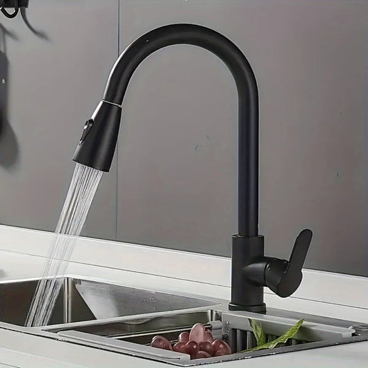 Pull-Down Kitchen Faucet - Stainless Steel, Single Handle, Ceramic Valve, Deck Mounted
