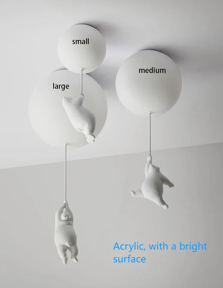 Cartoon Bear Acrylic Bedroom Ceiling Lamp