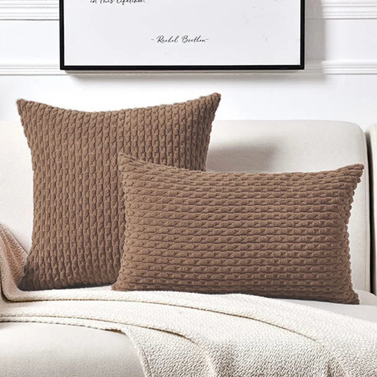 Decorative Pillow Cover — Luxury Woven Cotton Polyester Cushion