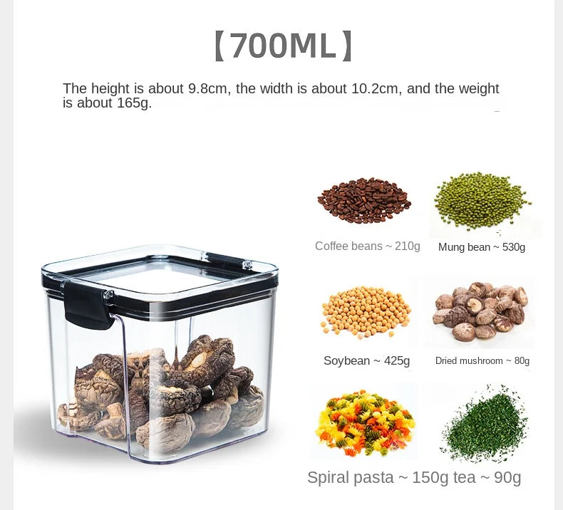 Moisture-Proof Sealed Acrylic Kitchen Storage Jar Set