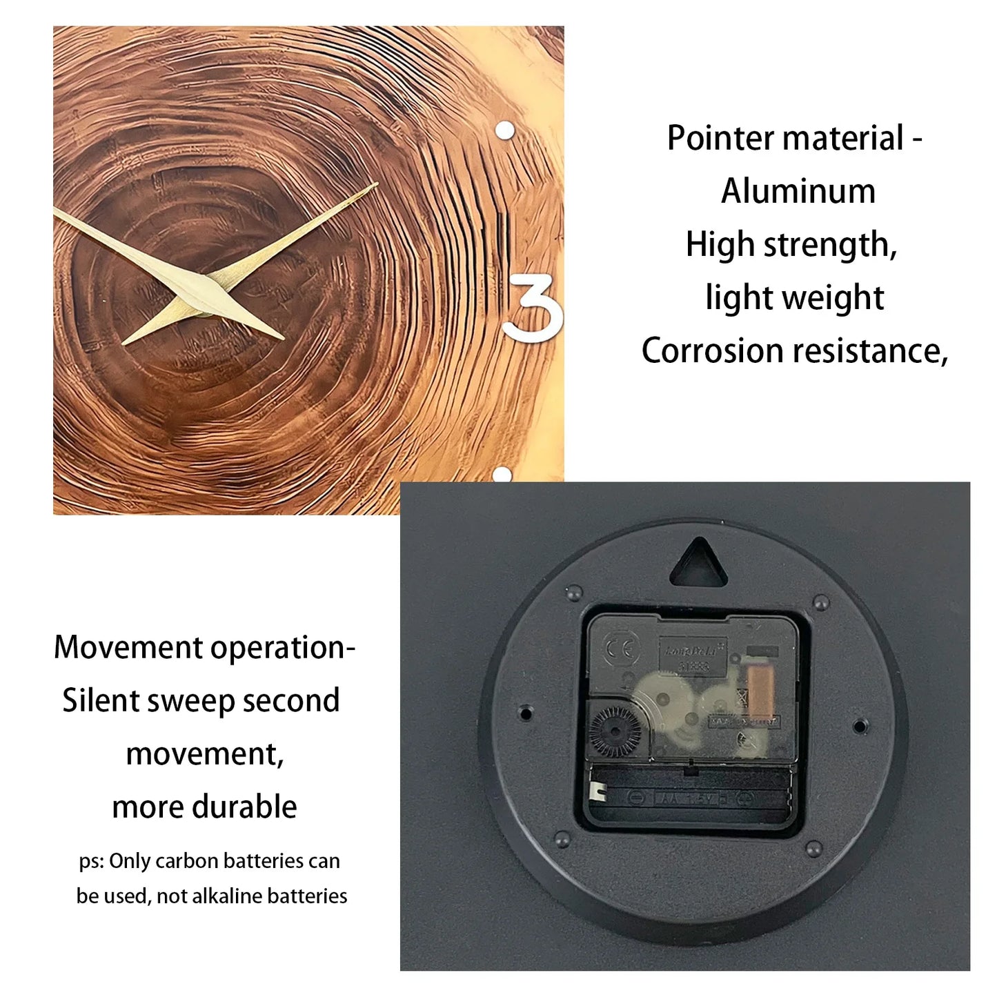 Bamboo Wood Grain Silent Quartz Circular Wall Timepiece